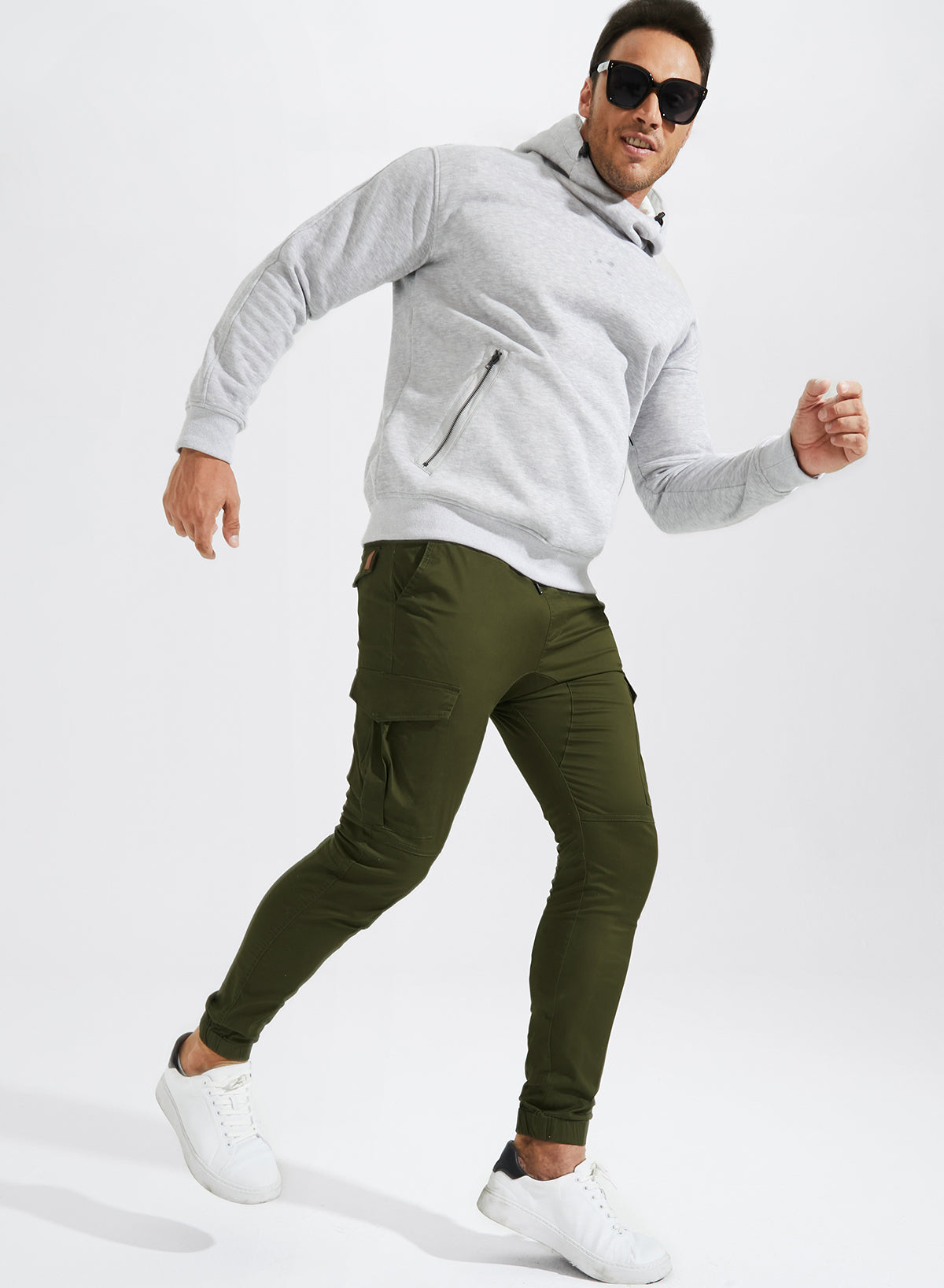 Dokotoo Men Men's Cotton Cargo Joggers Slim Fit Work Pants