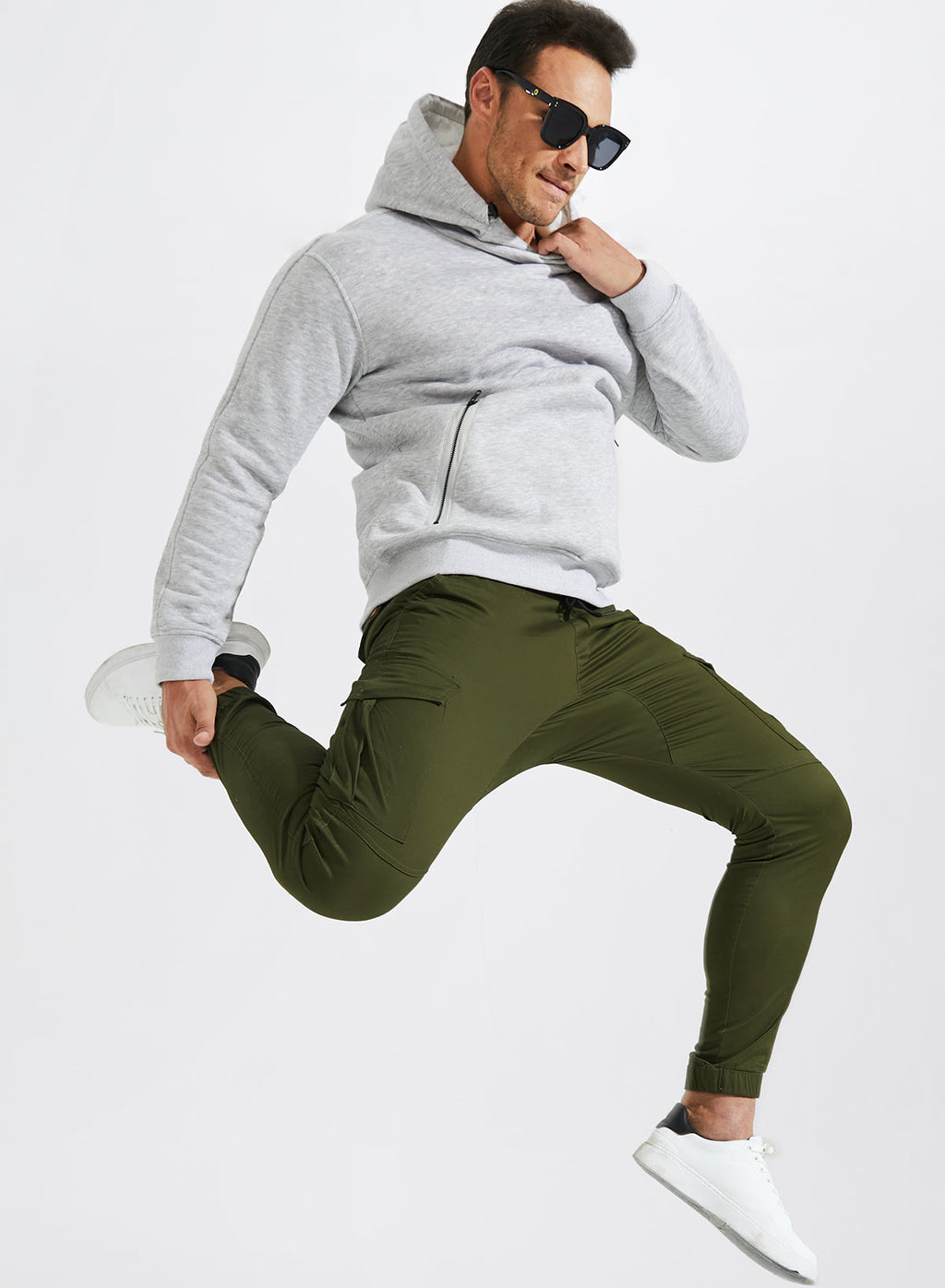 Dokotoo Men Men's Cotton Cargo Joggers Slim Fit Work Pants