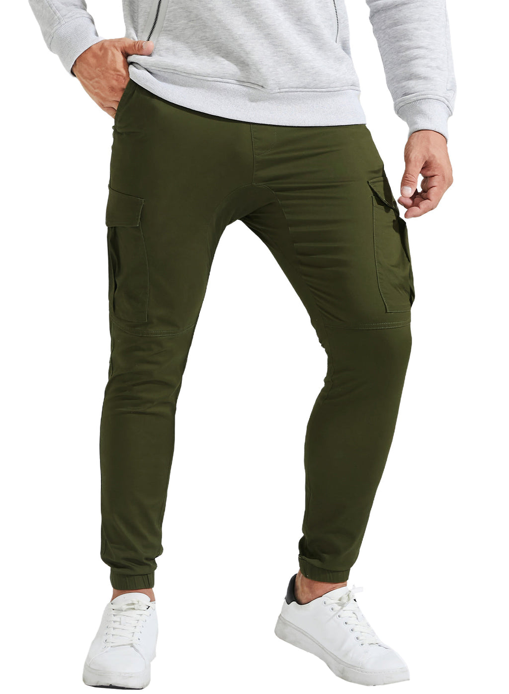 Dokotoo Men Men's Cotton Cargo Joggers Slim Fit Work Pants