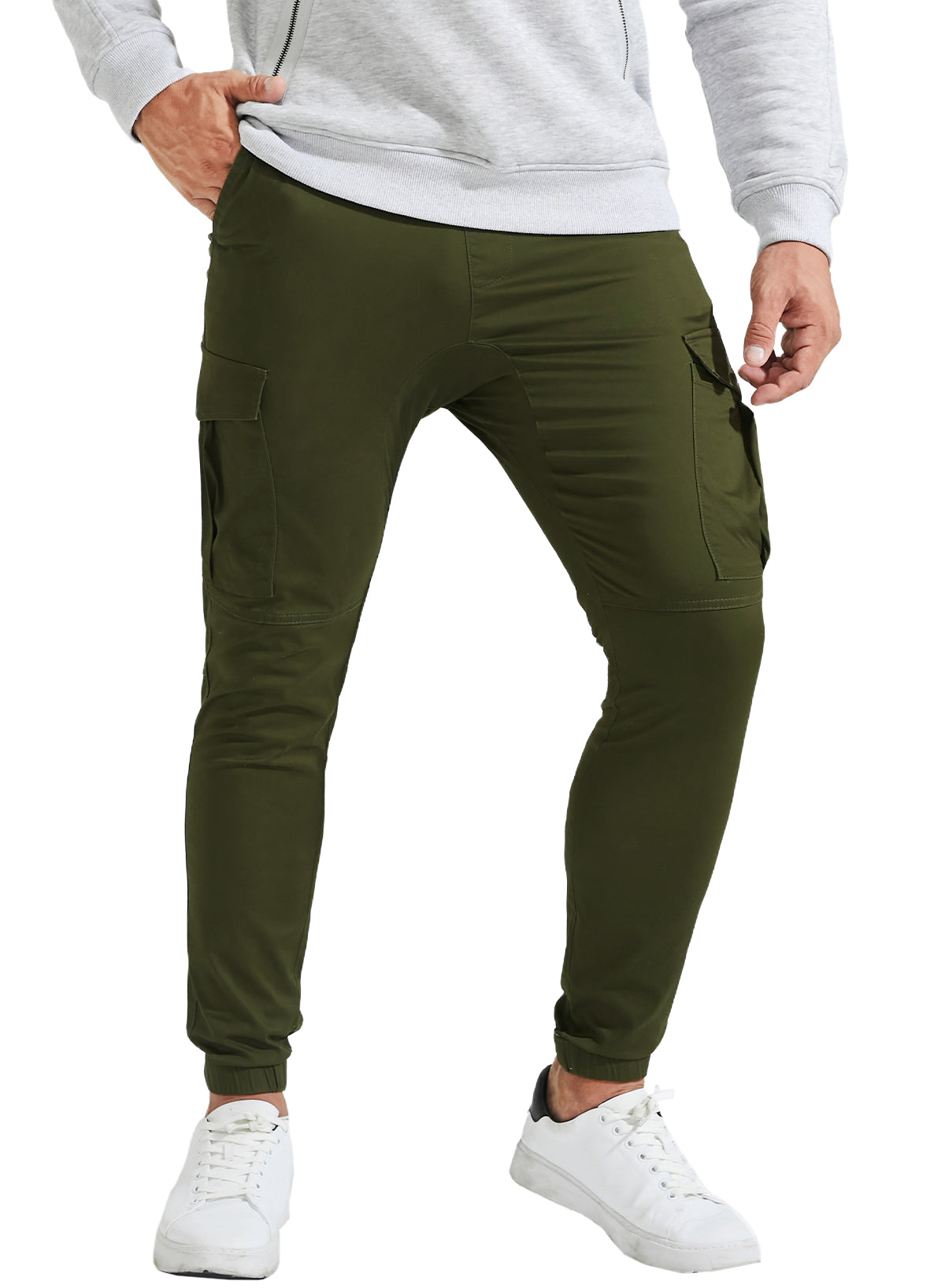 Dokotoo Men Men's Cotton Cargo Joggers Slim Fit Work Pants
