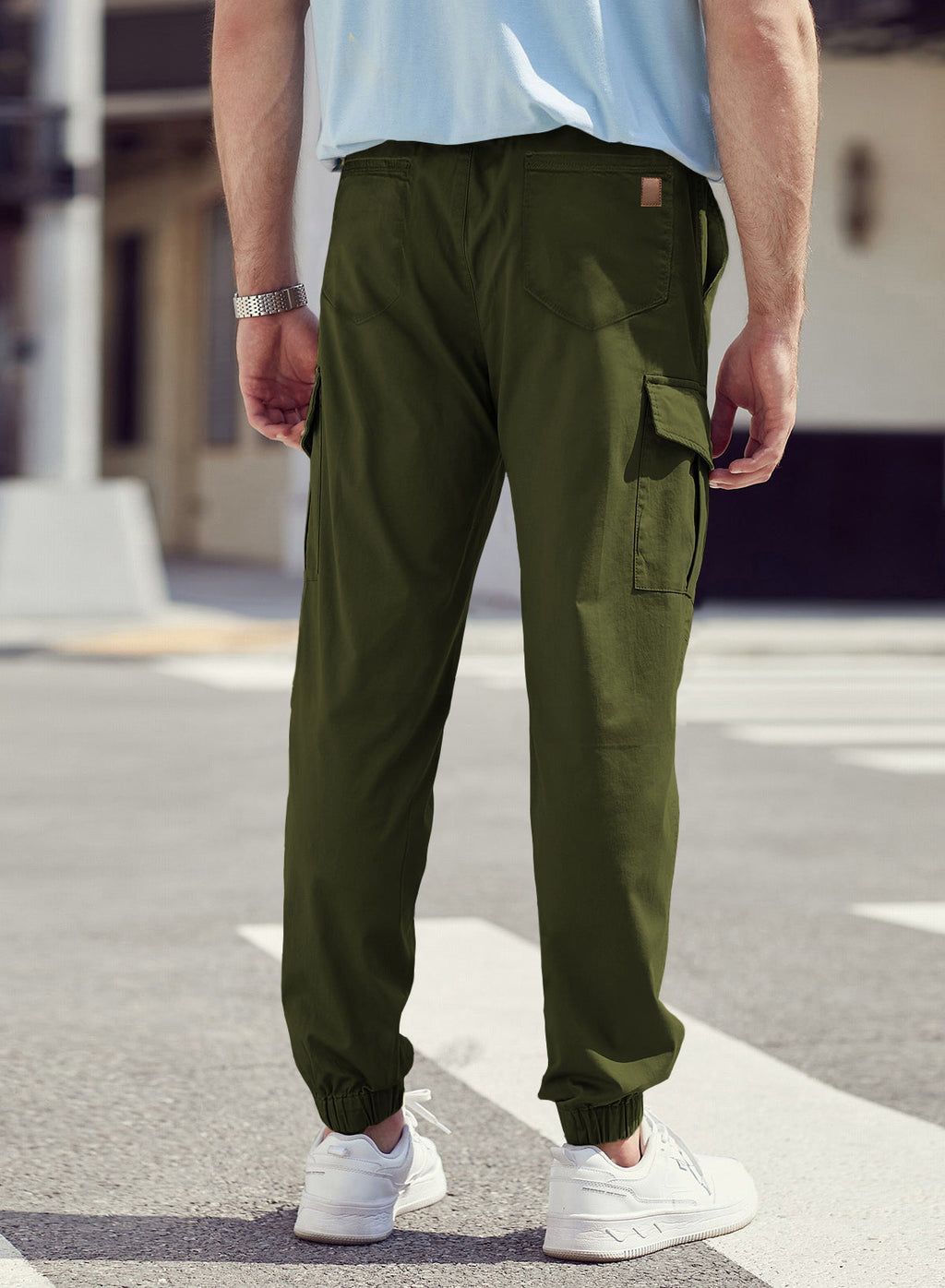 Dokotoo Men Men's Cotton Cargo Joggers Slim Fit Work Pants