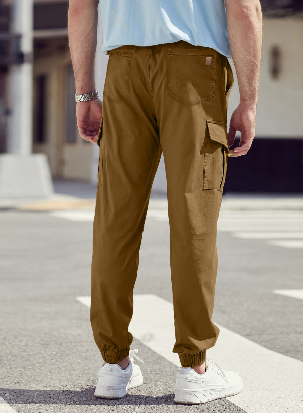Dokotoo Men Men's Cotton Cargo Joggers Slim Fit Work Pants