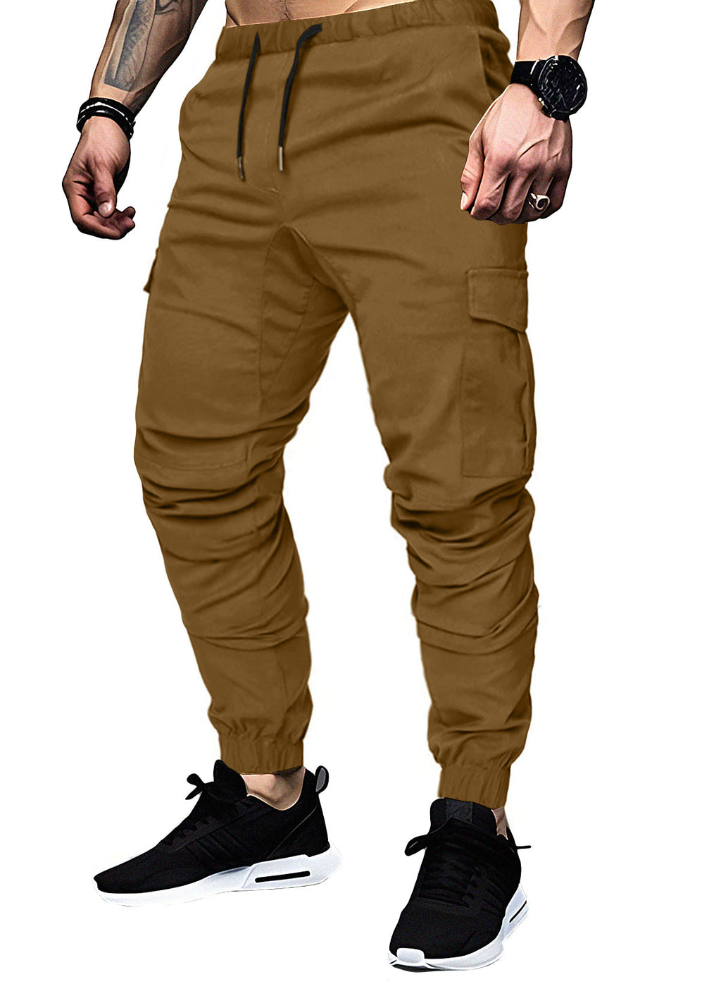Dokotoo Men Men's Cotton Cargo Joggers Slim Fit Work Pants
