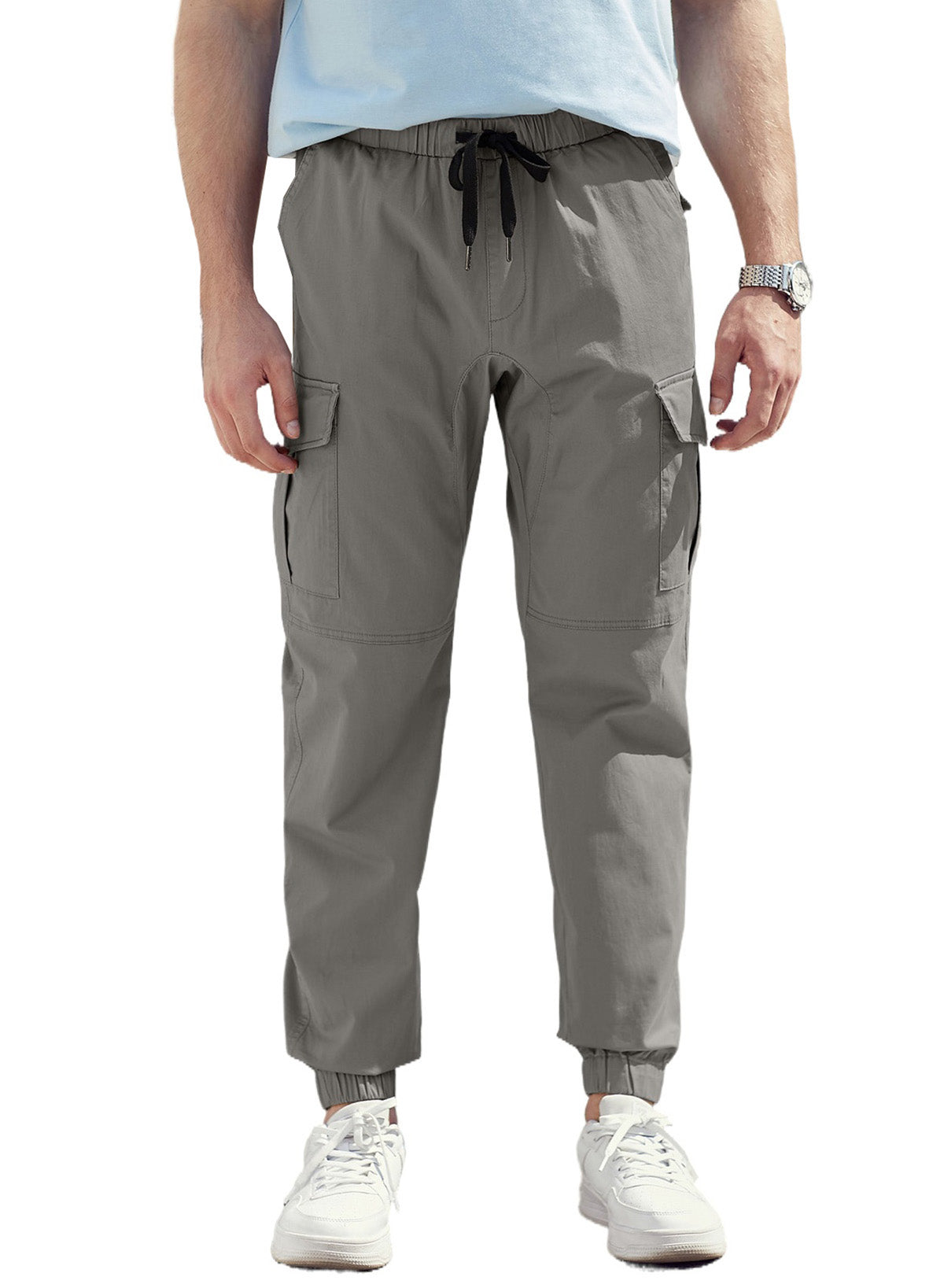 Dokotoo Men Men's Cotton Cargo Joggers Slim Fit Work Pants
