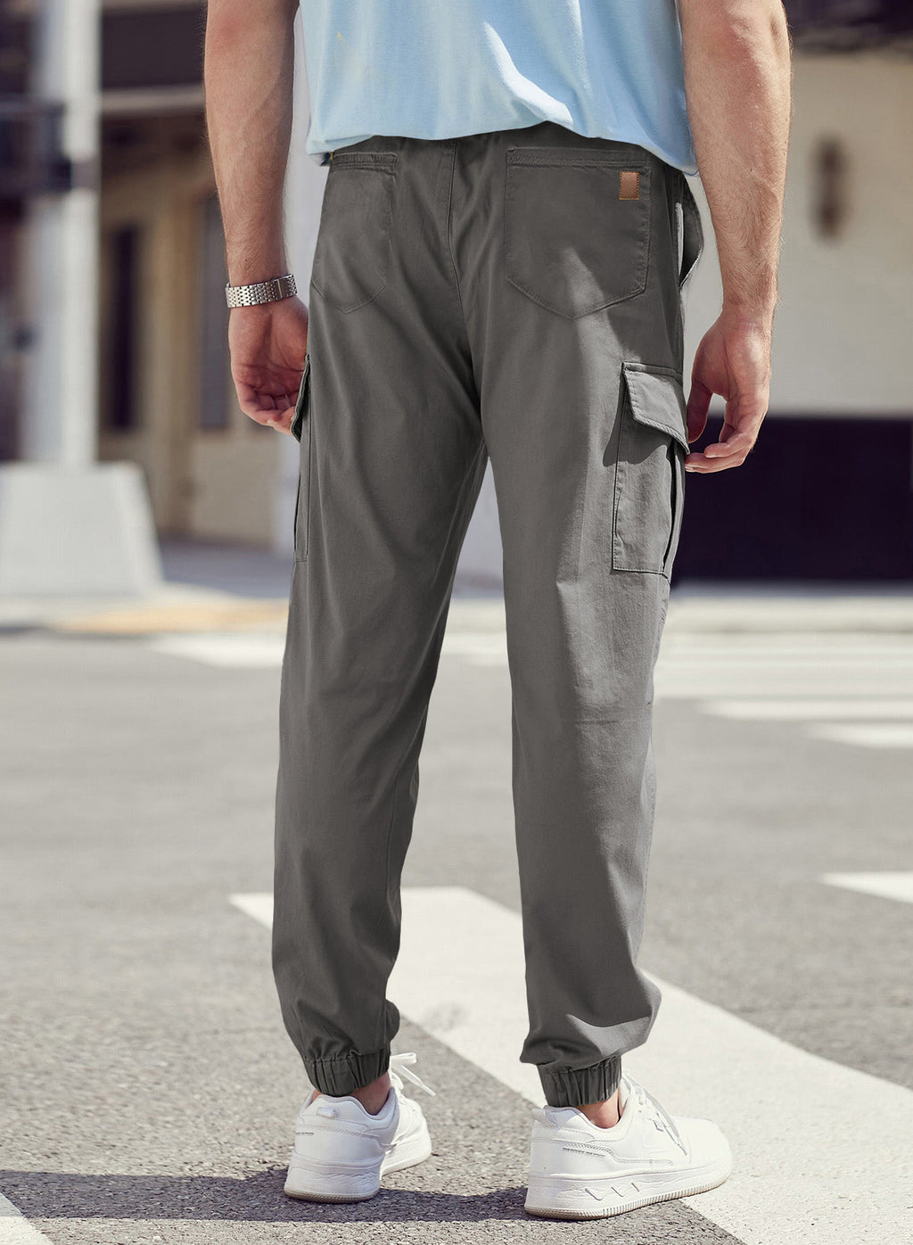 Dokotoo Men Men's Cotton Cargo Joggers Slim Fit Work Pants
