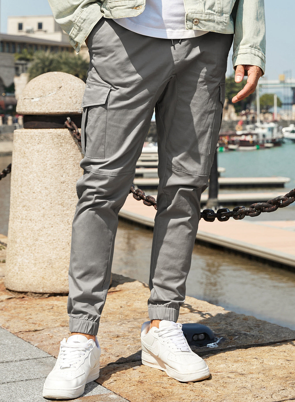 Dokotoo Men Men's Cotton Cargo Joggers Slim Fit Work Pants