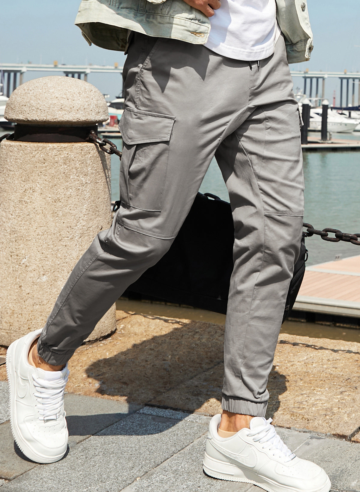 Dokotoo Men Men's Cotton Cargo Joggers Slim Fit Work Pants