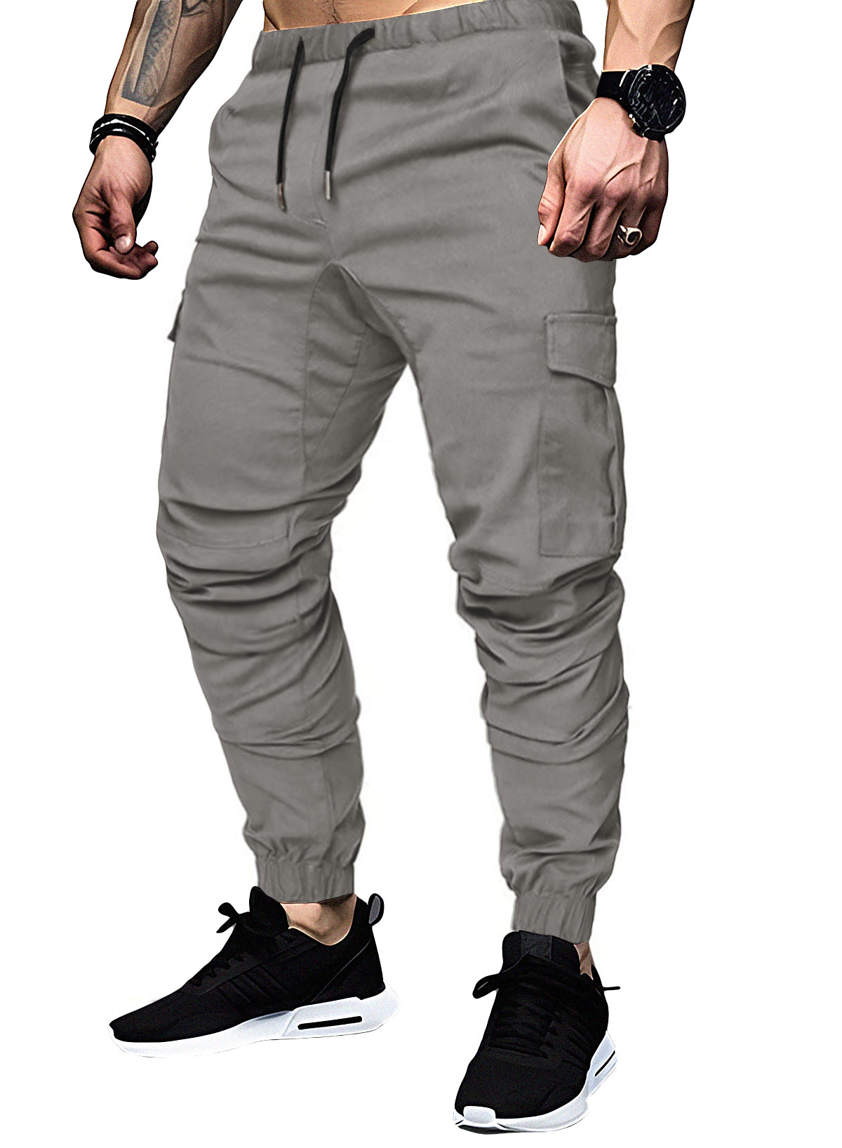 Dokotoo Men Men's Cotton Cargo Joggers Slim Fit Work Pants