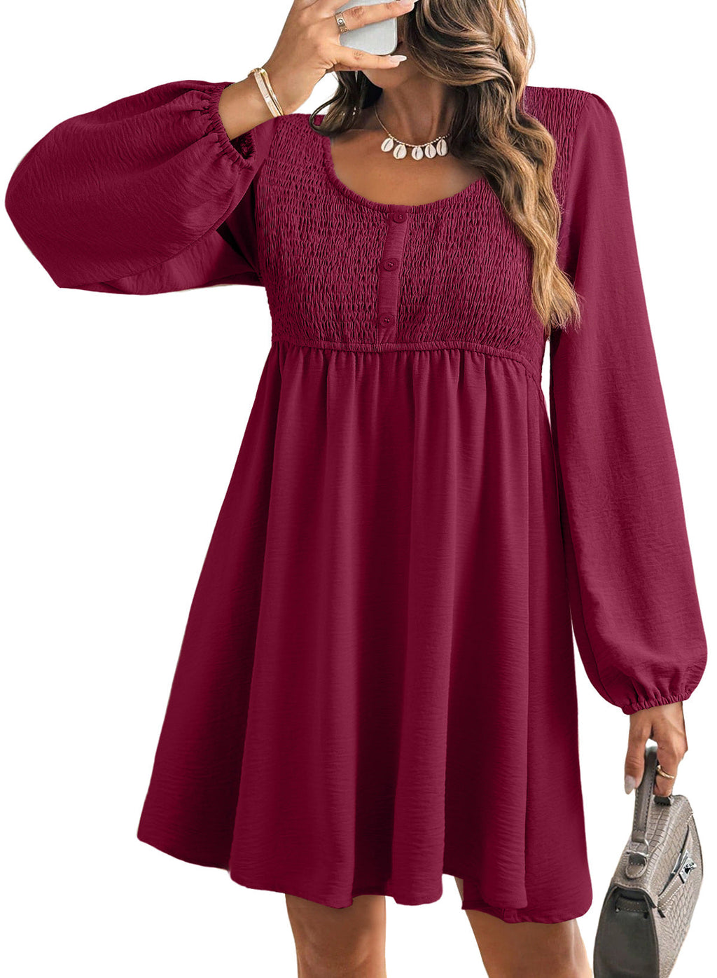 Dokotoo Fall Dresses for Women 2026 Casual Long Sleeve Mini Dress