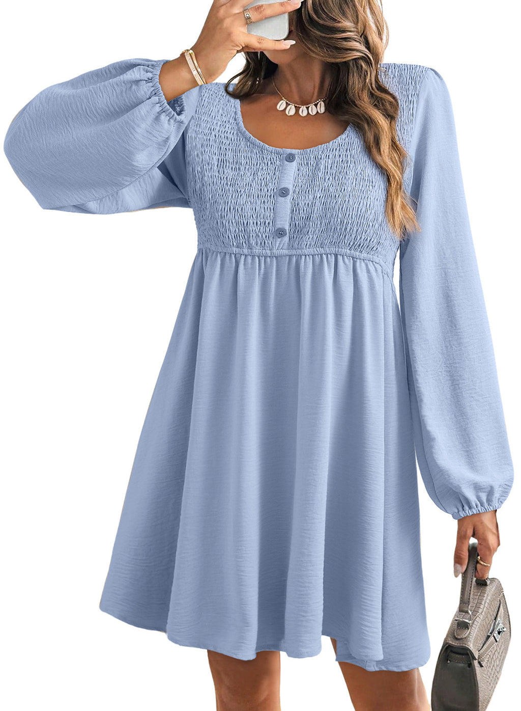 Dokotoo Fall Dresses for Women 2026 Casual Long Sleeve Mini Dress