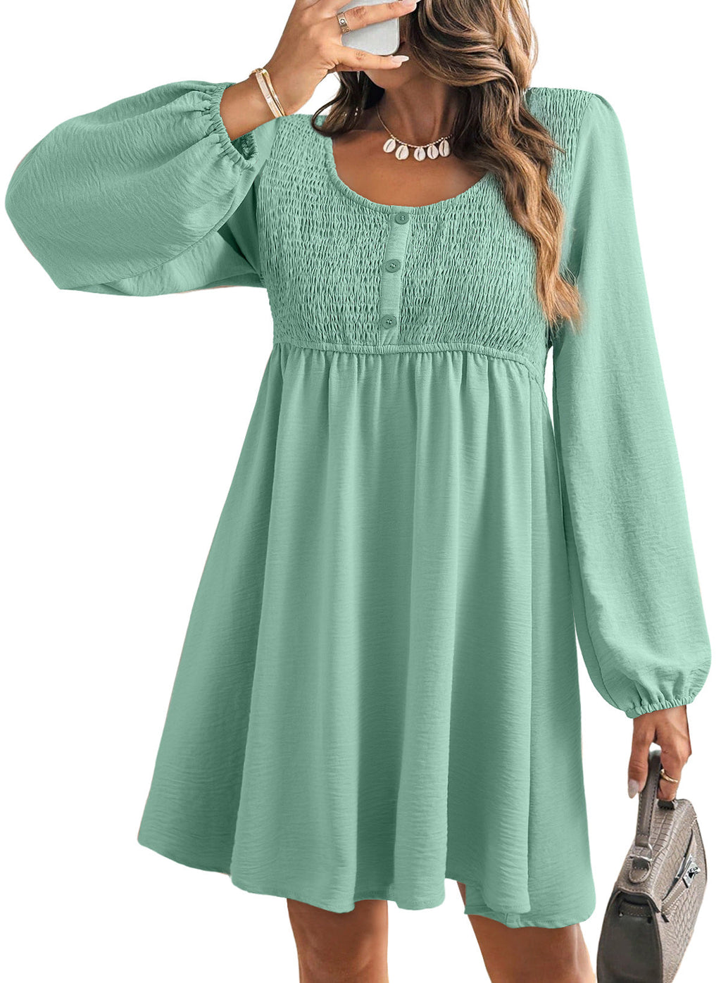Dokotoo Fall Dresses for Women 2026 Casual Long Sleeve Mini Dress