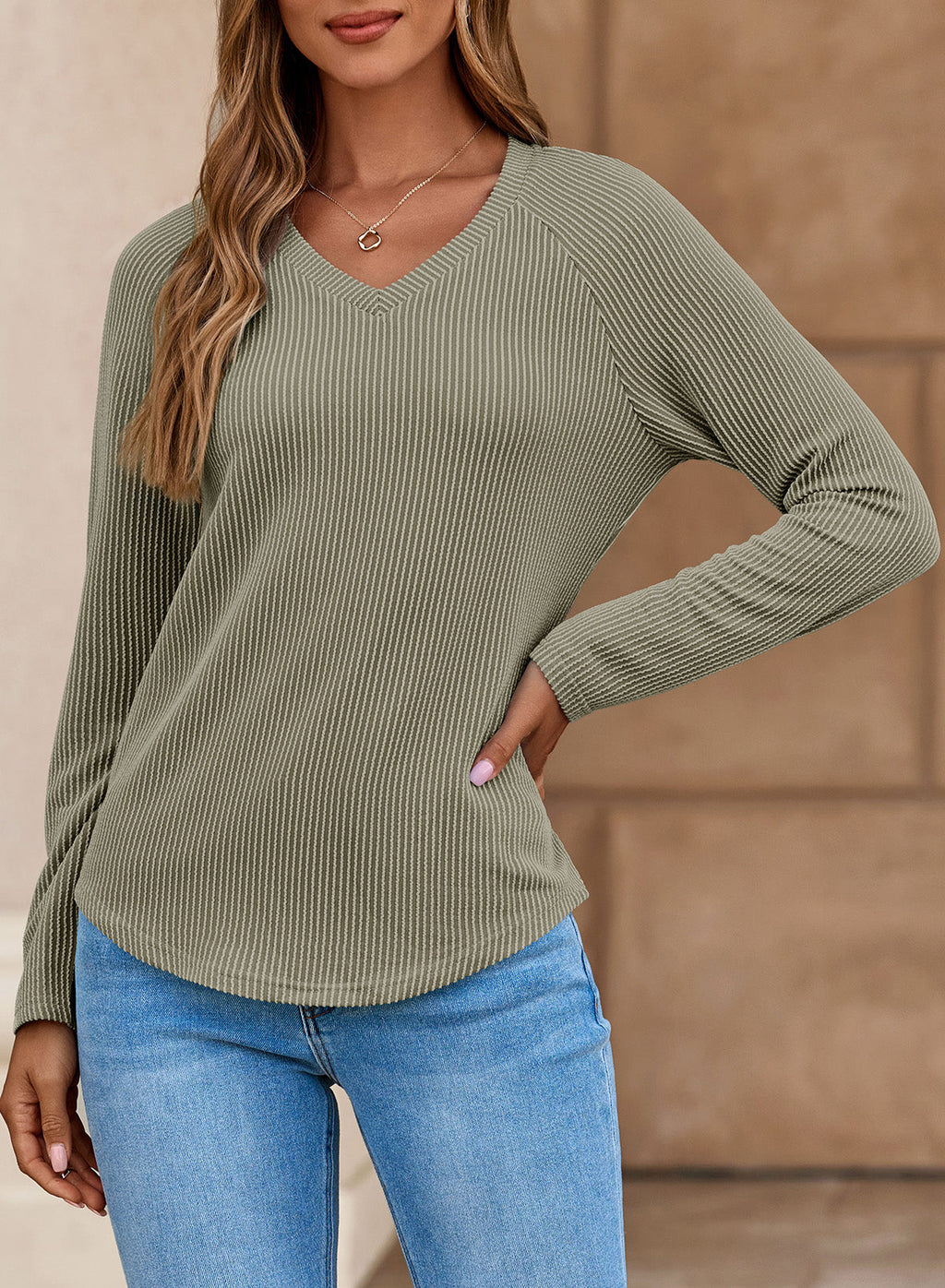Dokotoo Spring Tops for Women 2026 Long Sleeve Ribbed Knit Teacher Shirts