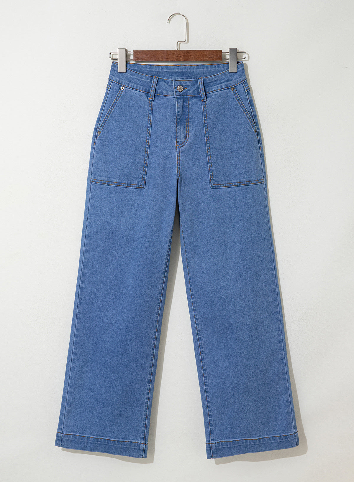 Dokotoo Women's Pants High Waisted Jeans Stretch Colorblock Denim Pants