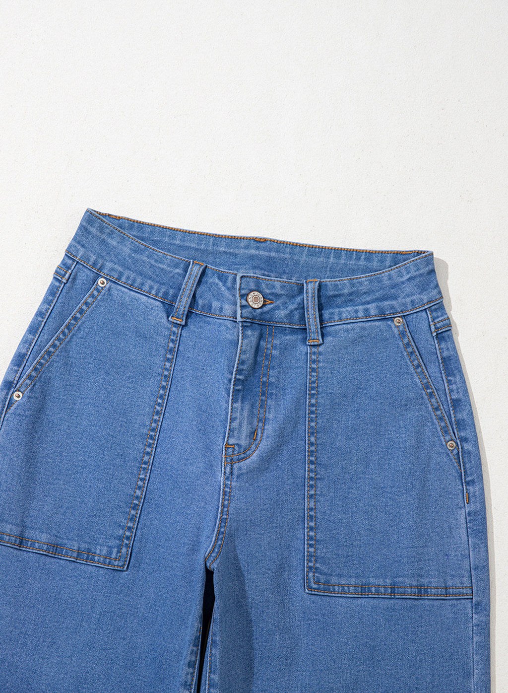 Dokotoo Women's Pants High Waisted Jeans Stretch Colorblock Denim Pants