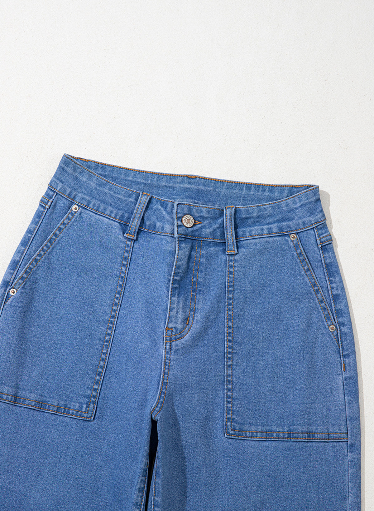 Dokotoo Women's Pants High Waisted Jeans Stretch Colorblock Denim Pants