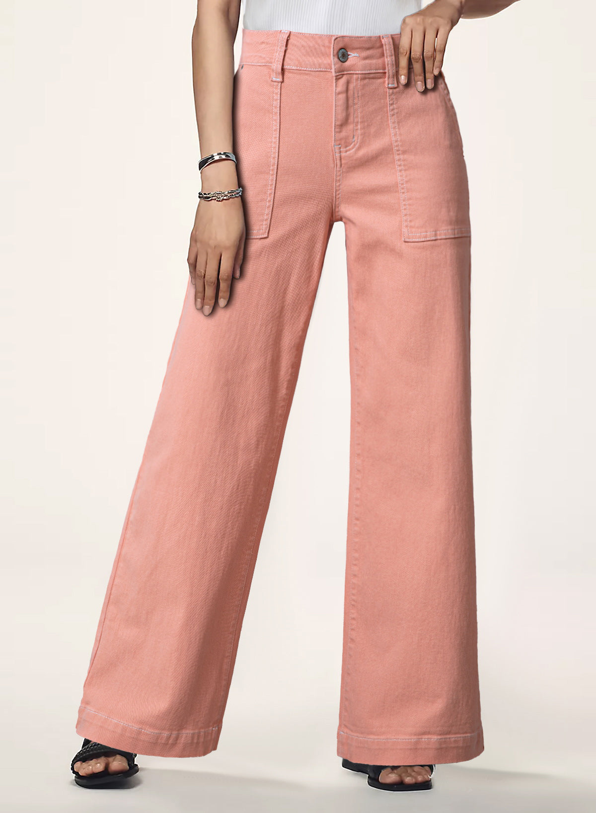Dokotoo Women's Pants High Waisted Jeans Stretch Colorblock Denim Pants