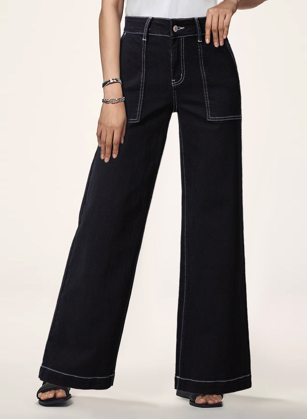 Dokotoo Women's Pants High Waisted Jeans Stretch Colorblock Denim Pants
