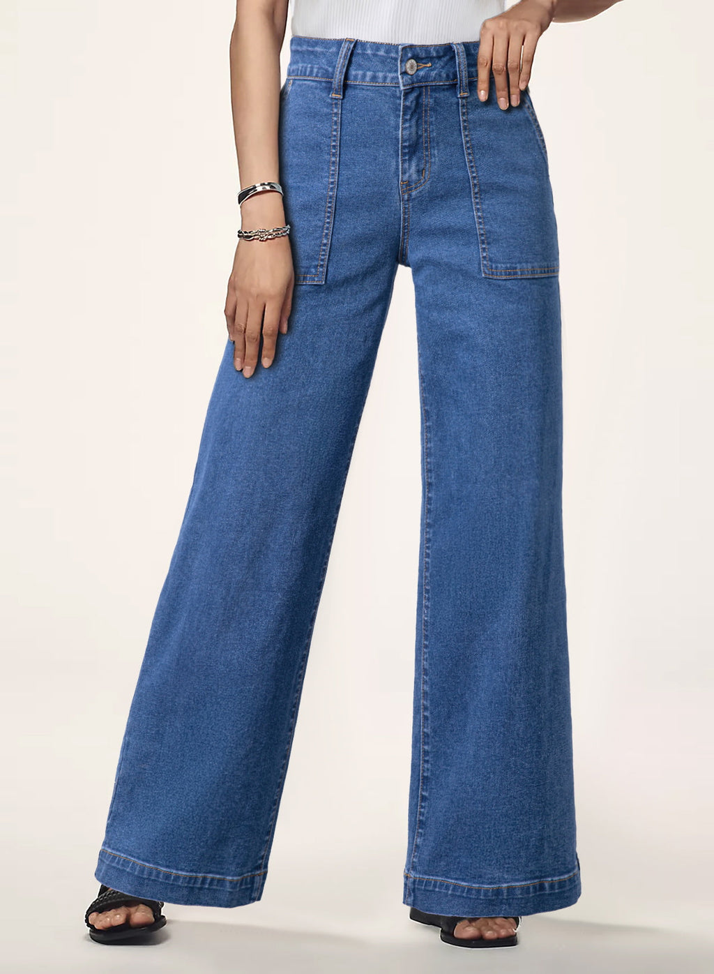 Dokotoo Women's Pants High Waisted Jeans Stretch Colorblock Denim Pants