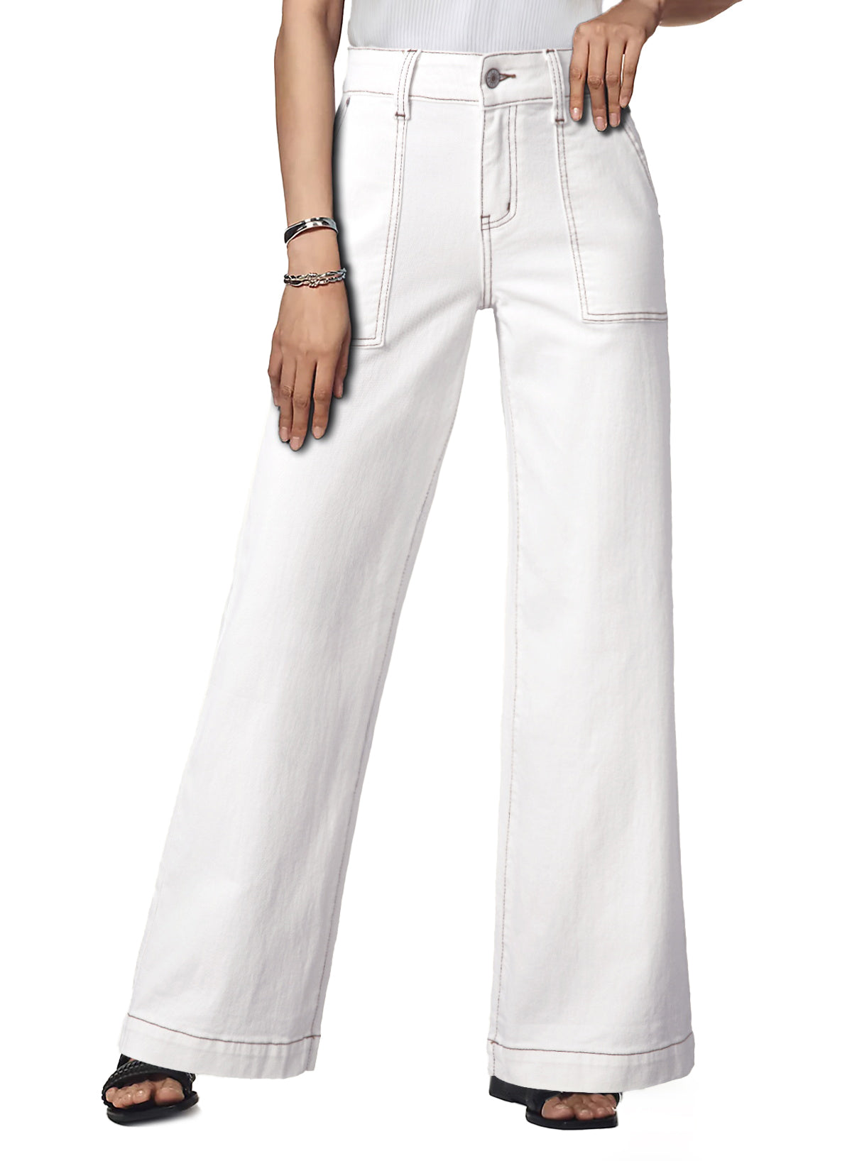 Dokotoo Women's Pants High Waisted Jeans Stretch Colorblock Denim Pants