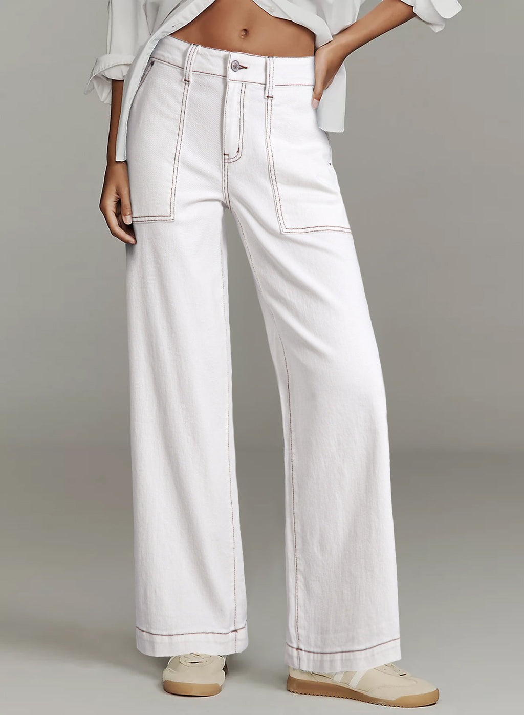 Dokotoo Women's Pants High Waisted Jeans Stretch Colorblock Denim Pants