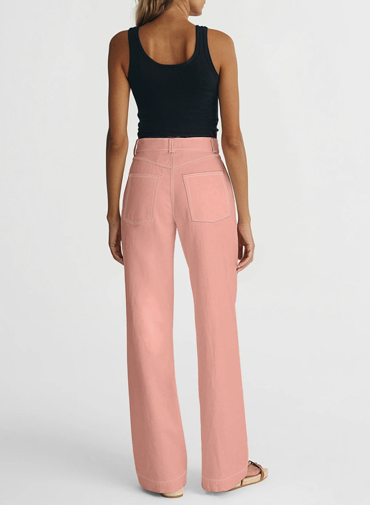 Dokotoo Women's Pants High Waisted Jeans Stretch Colorblock Denim Pants