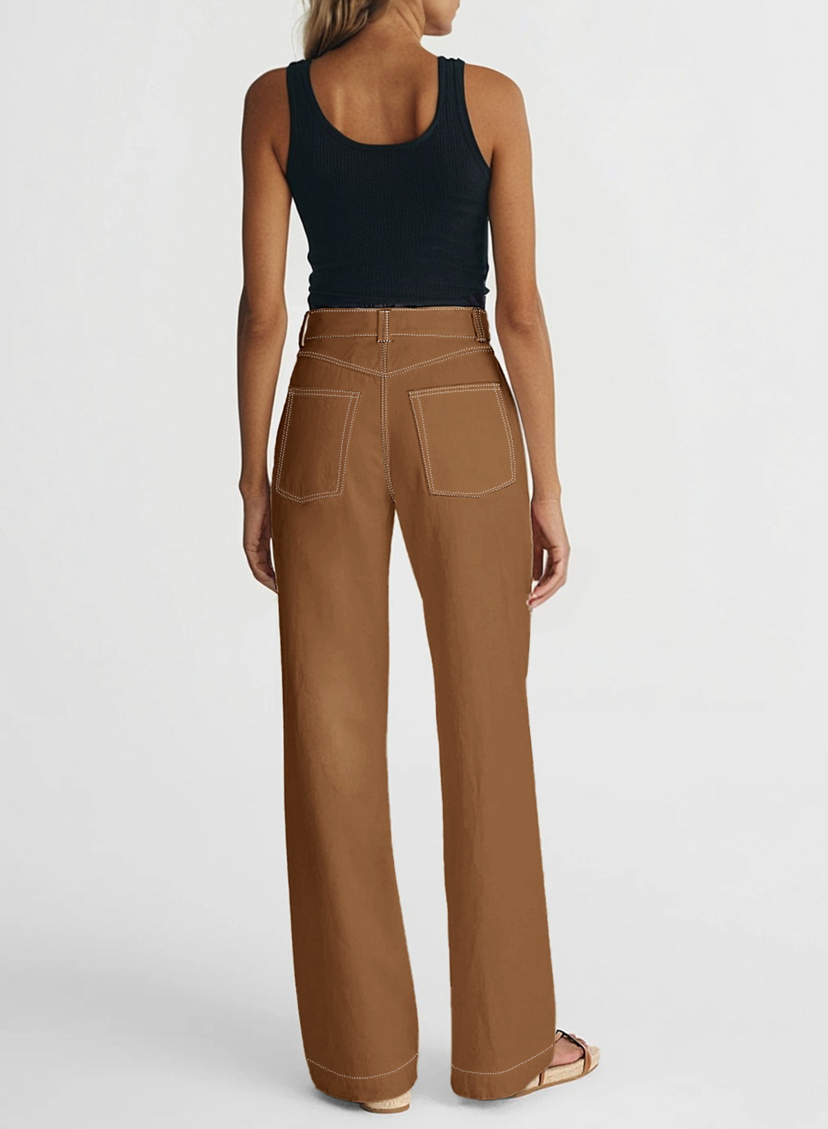 Dokotoo Women's Pants High Waisted Jeans Stretch Colorblock Denim Pants