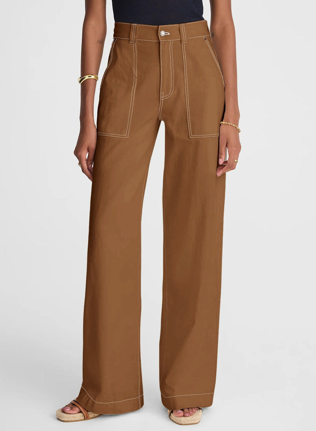 Dokotoo Women's Pants High Waisted Jeans Stretch Colorblock Denim Pants