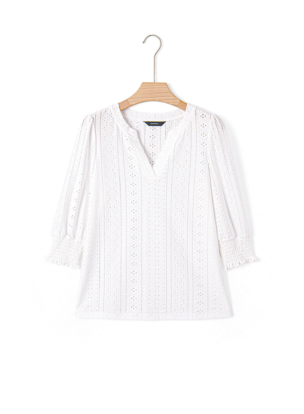 Dokotoo Womens Hollow Out Blouses 3/4 Sleeve Business Tops T-Shirts 2026