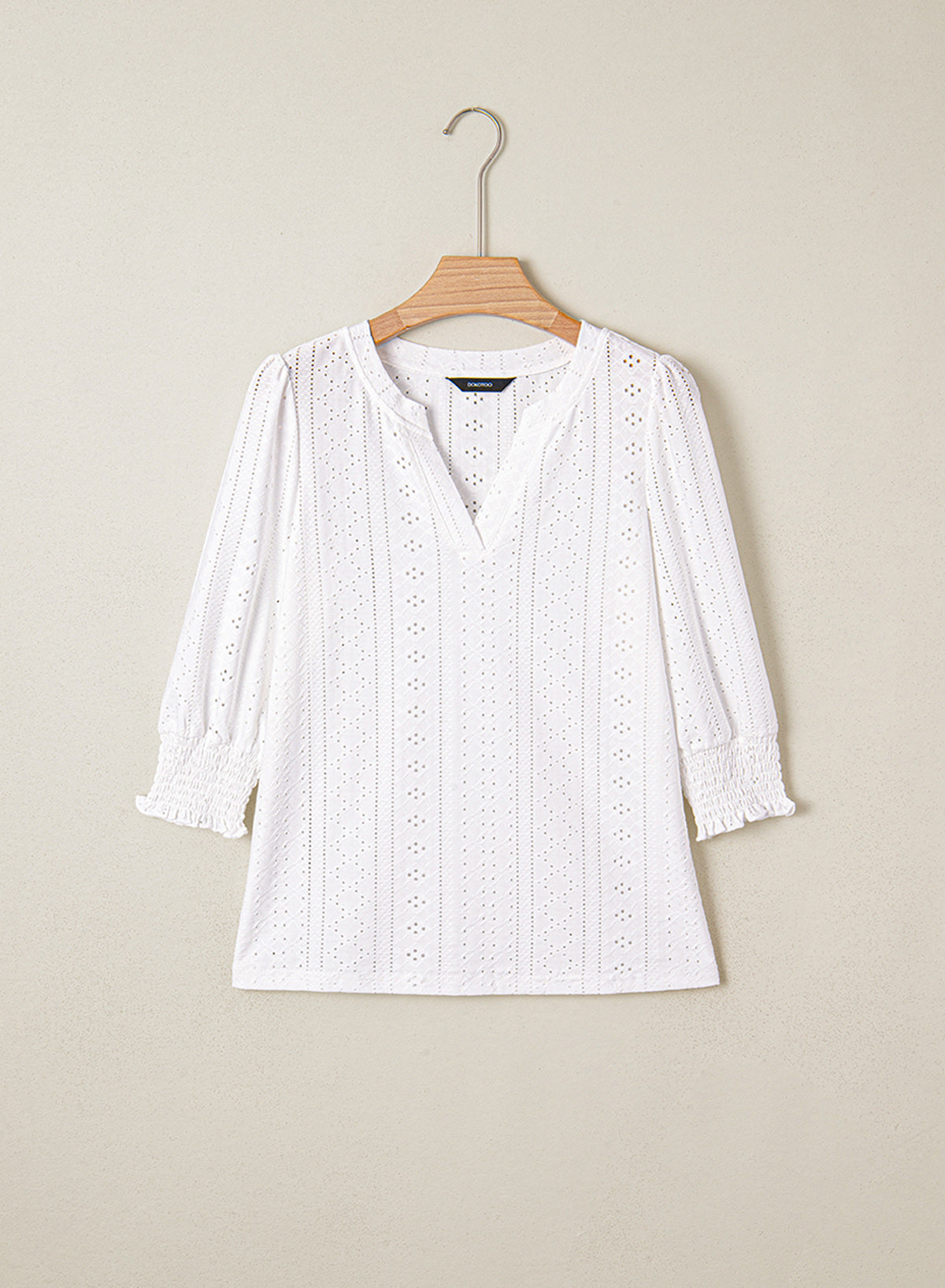 Dokotoo Womens Hollow Out Blouses 3/4 Sleeve Business Tops T-Shirts 2026