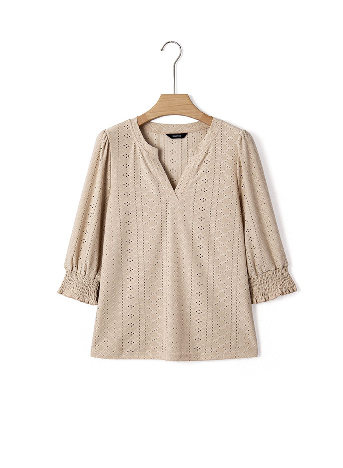 Dokotoo Womens Hollow Out Blouses 3/4 Sleeve Business Tops T-Shirts 2026