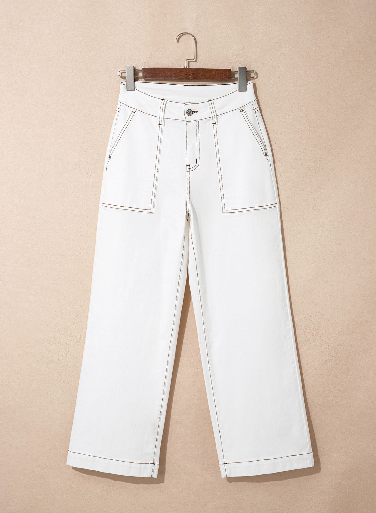 Dokotoo Women's Pants High Waisted Jeans Stretch Colorblock Denim Pants