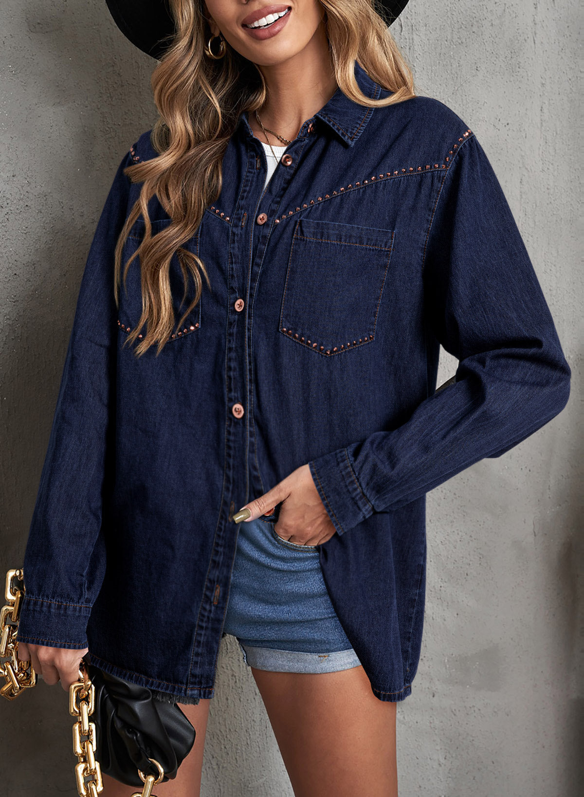 Denim jacket with diamonds