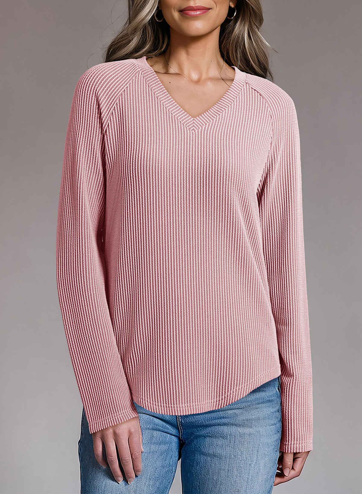 Dokotoo Spring Tops for Women 2026 Long Sleeve Ribbed Knit Teacher Shirts