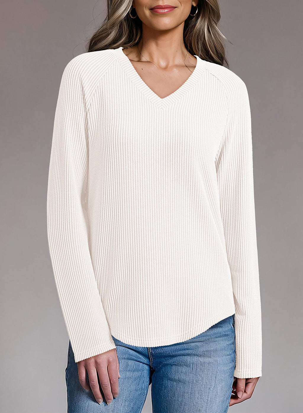 Dokotoo Spring Tops for Women 2026 Long Sleeve Ribbed Knit Teacher Shirts