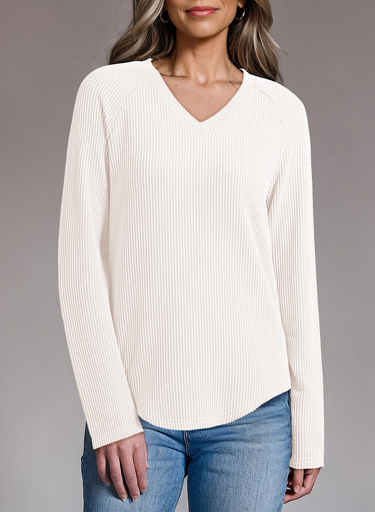 Dokotoo Spring Tops for Women 2026 Long Sleeve Ribbed Knit Teacher Shirts