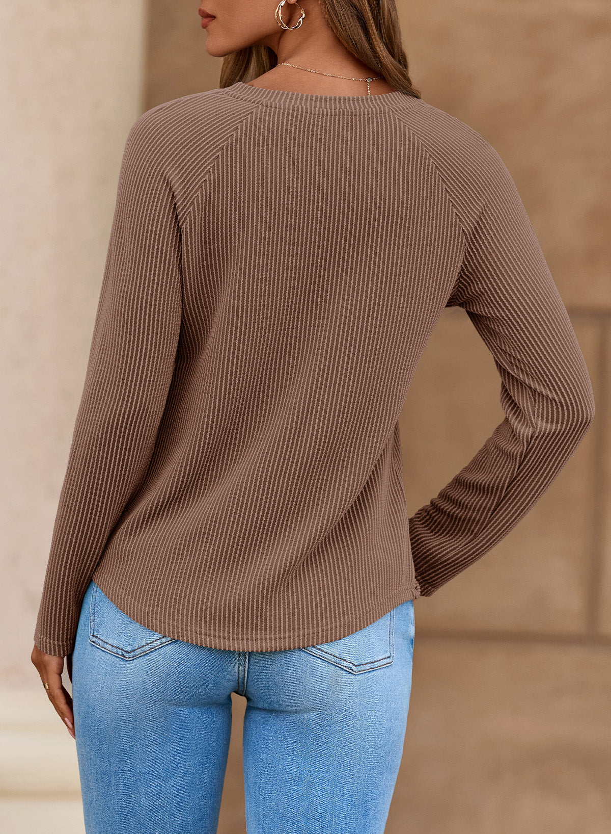 Dokotoo Spring Tops for Women 2026 Long Sleeve Ribbed Knit Teacher Shirts