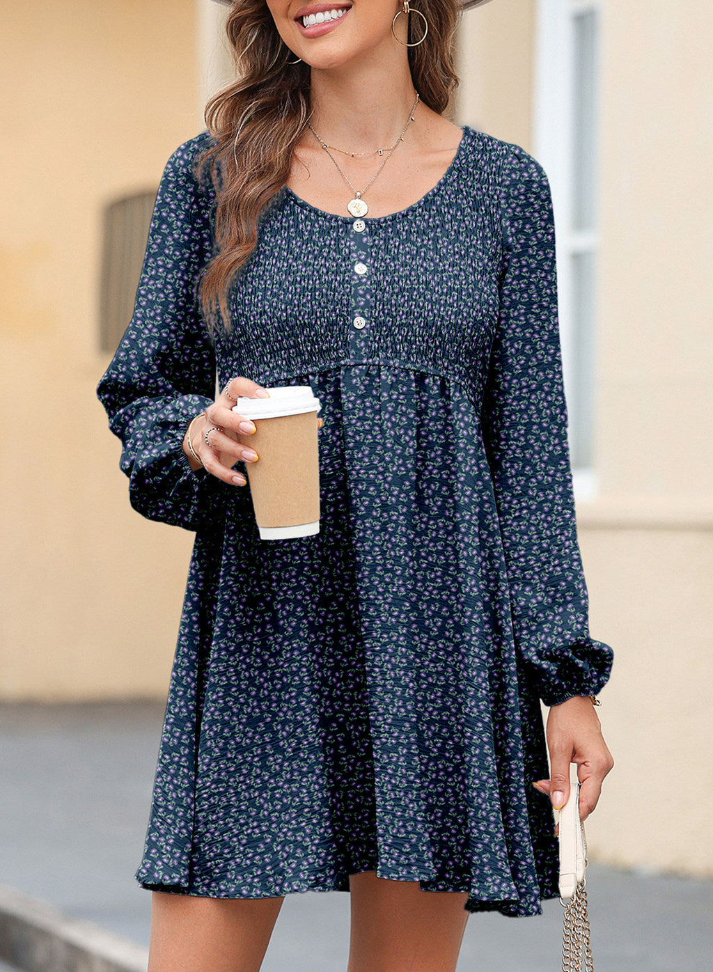 Dokotoo Fall Dresses for Women 2026 Casual Long Sleeve Mini Dress
