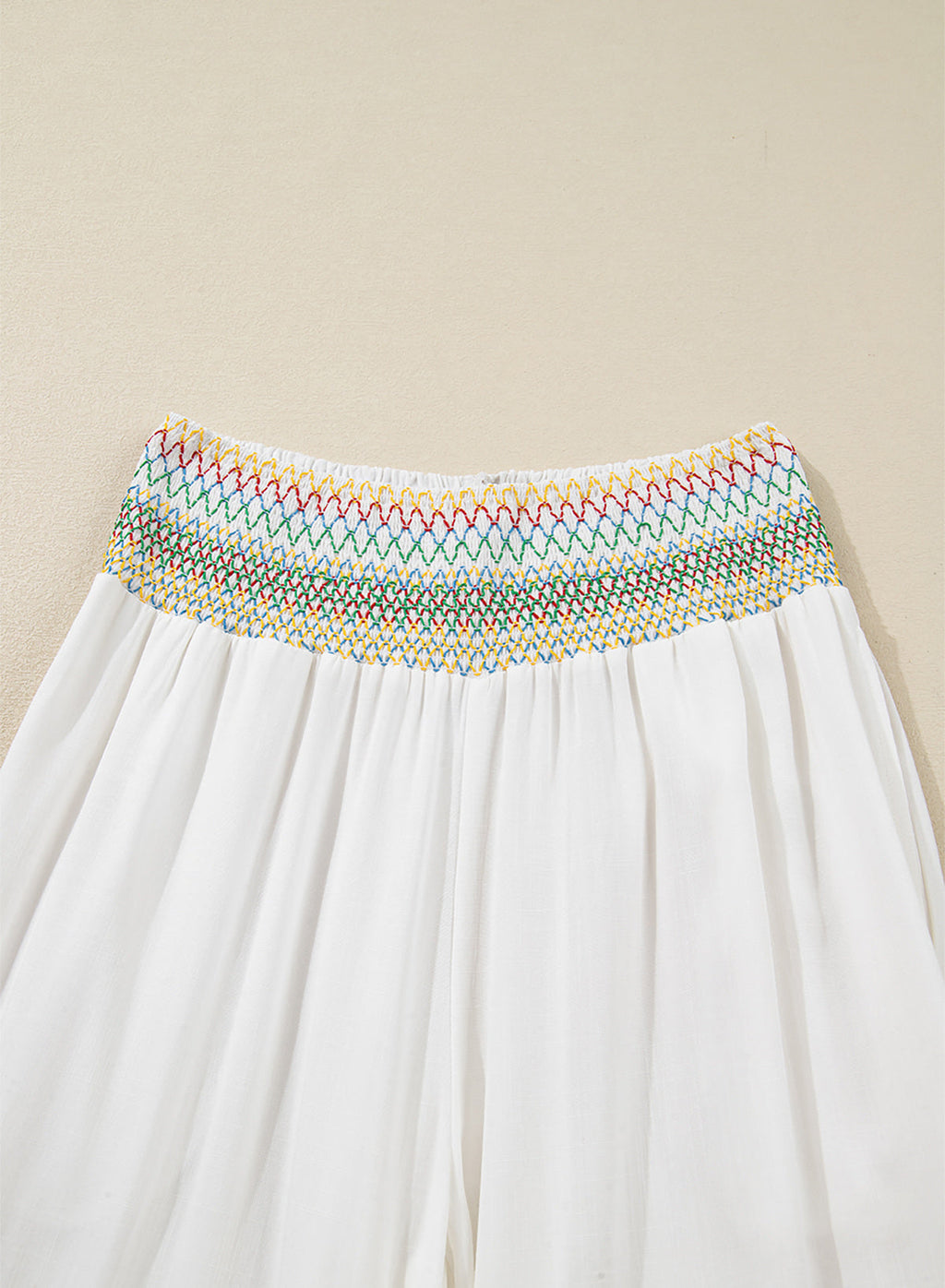 Dokotoo Beach Pants Women Smocked Waist Harem Boho Flowy Pants with Pockets