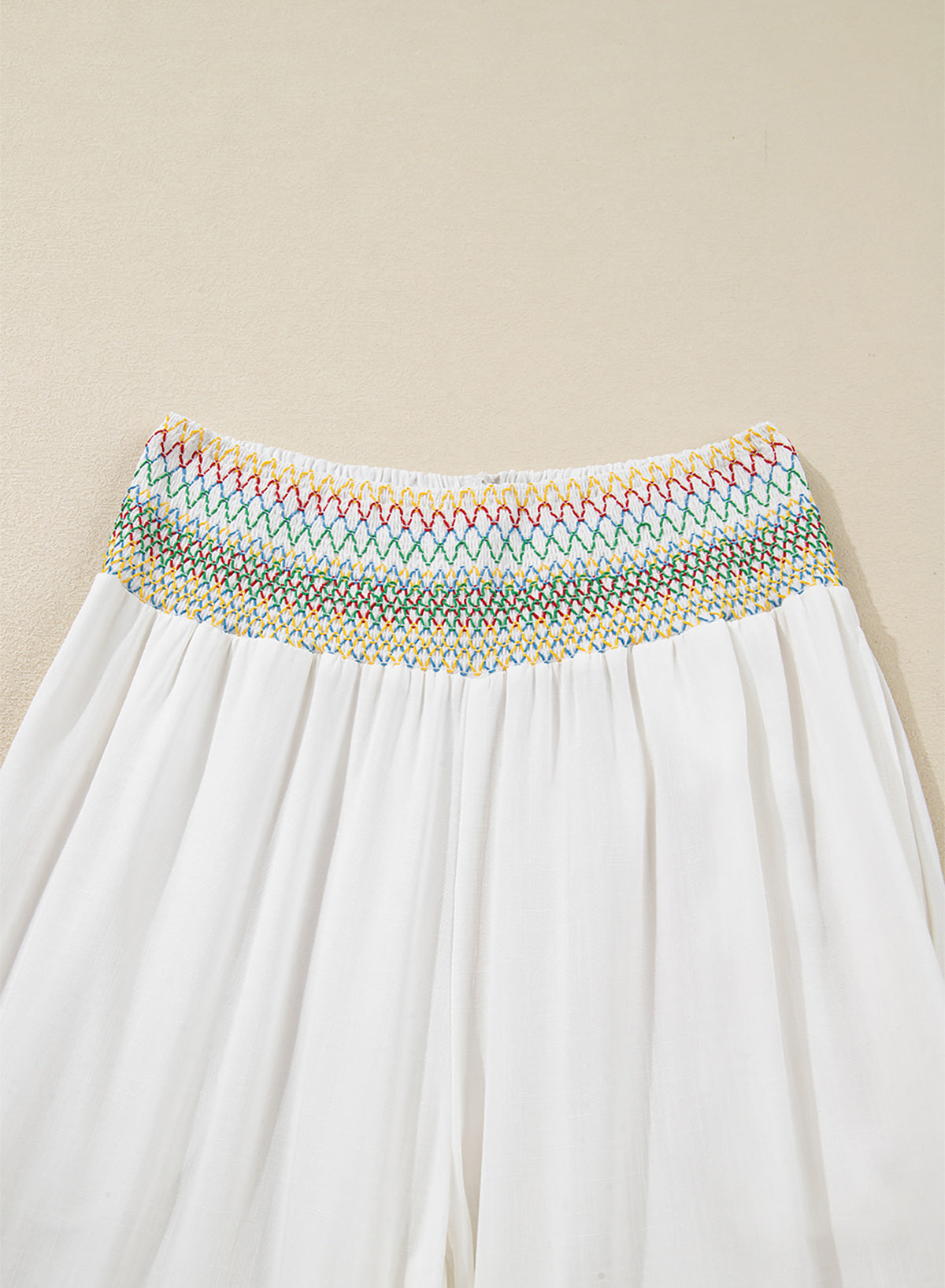 Dokotoo Beach Pants Women Smocked Waist Harem Boho Flowy Pants with Pockets