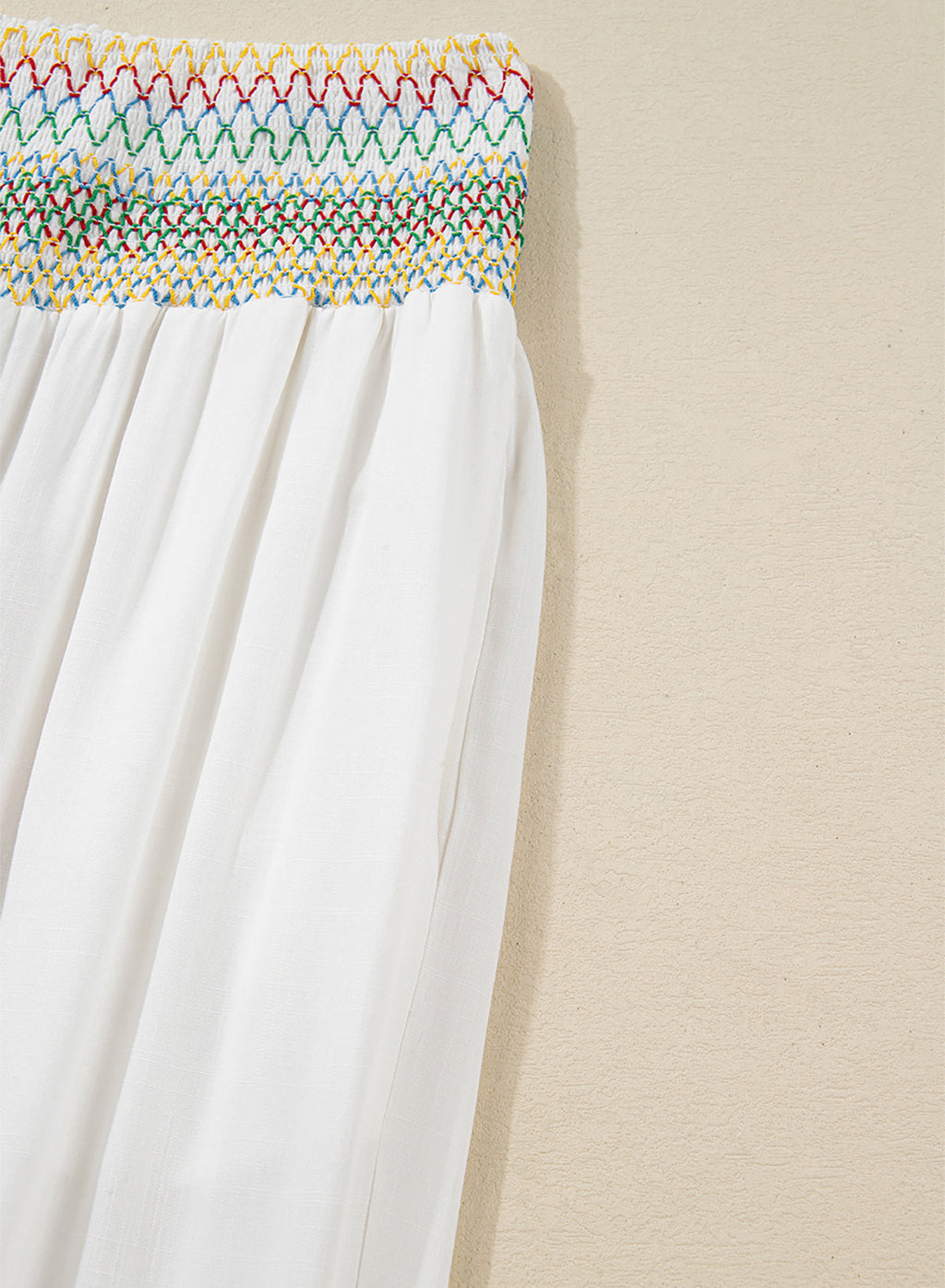 Dokotoo Beach Pants Women Smocked Waist Harem Boho Flowy Pants with Pockets