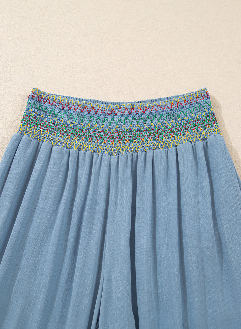 Dokotoo Beach Pants Women Smocked Waist Harem Boho Flowy Pants with Pockets
