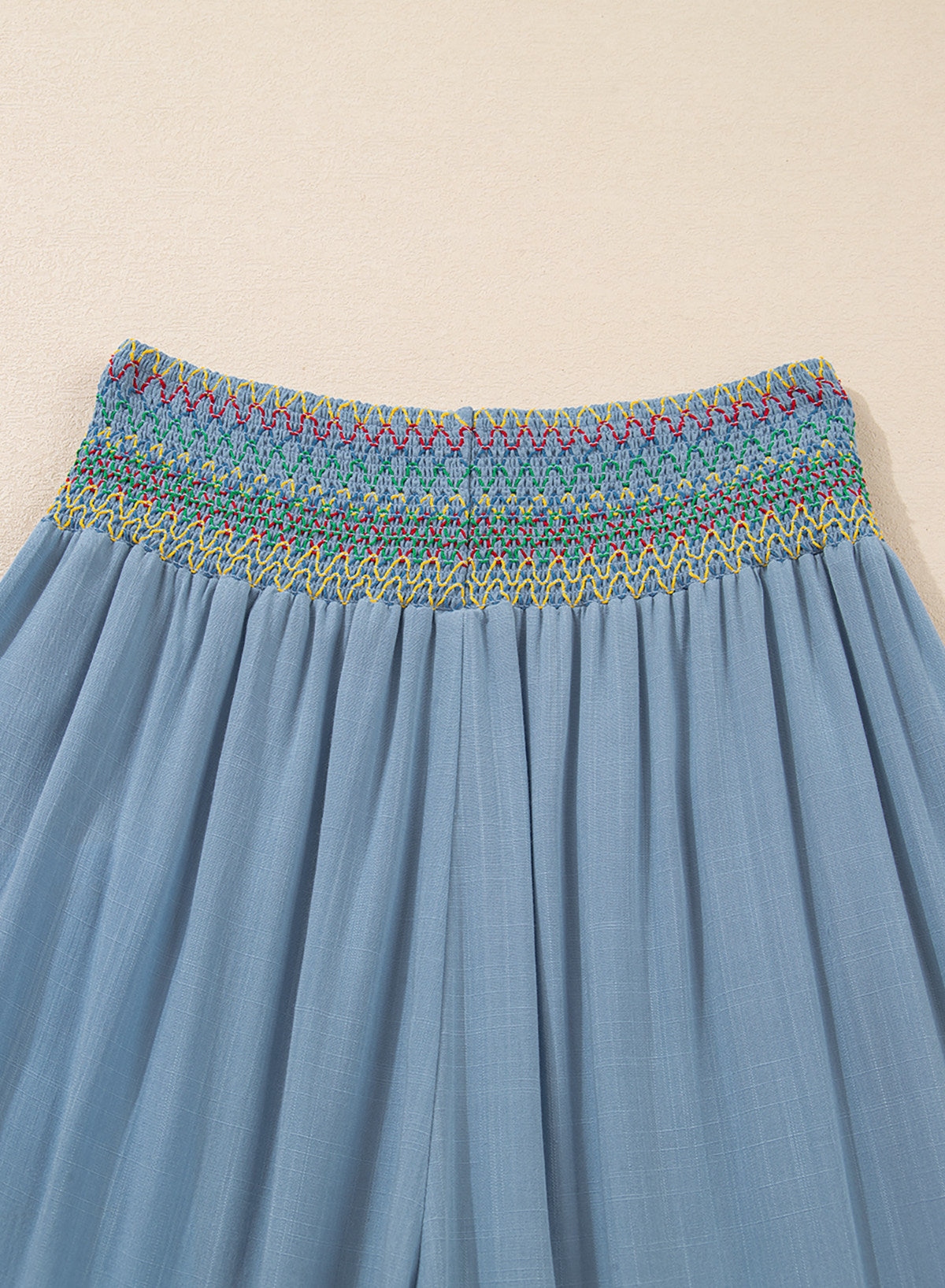 Dokotoo Beach Pants Women Smocked Waist Harem Boho Flowy Pants with Pockets