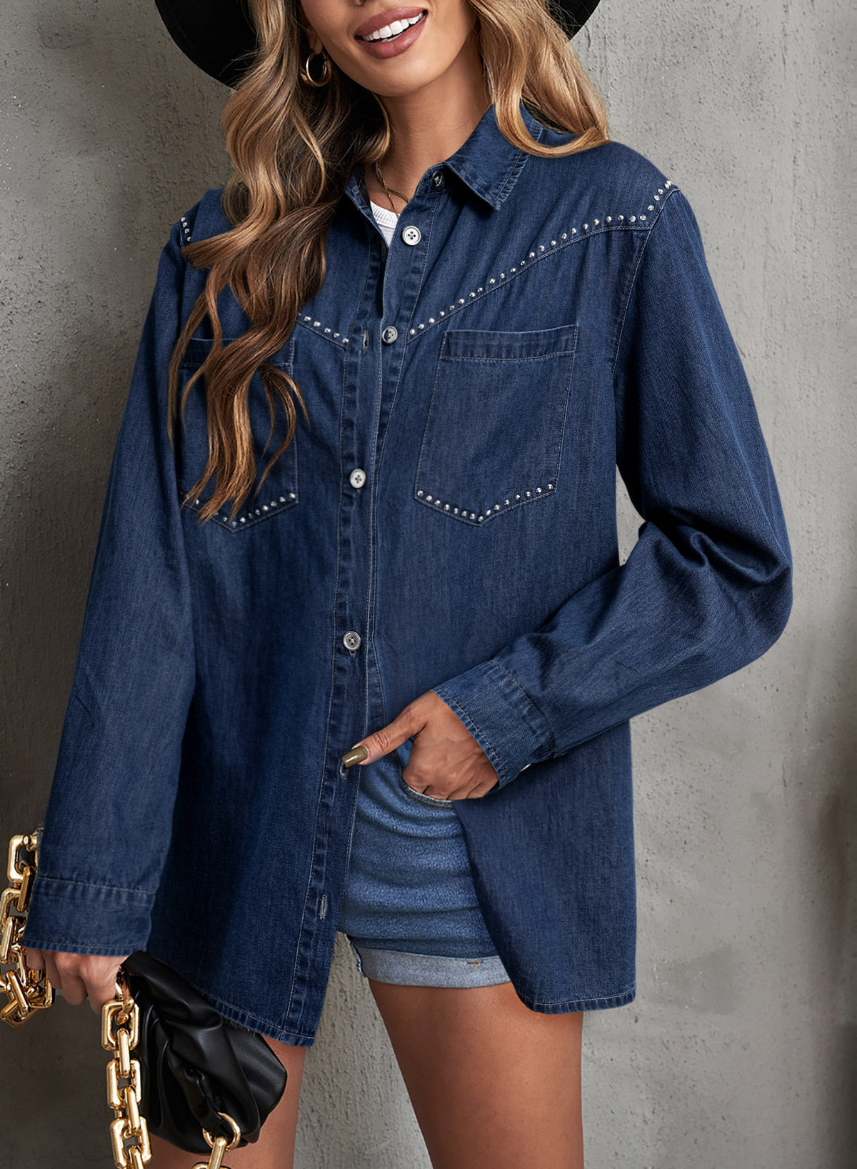 Denim jacket with diamonds