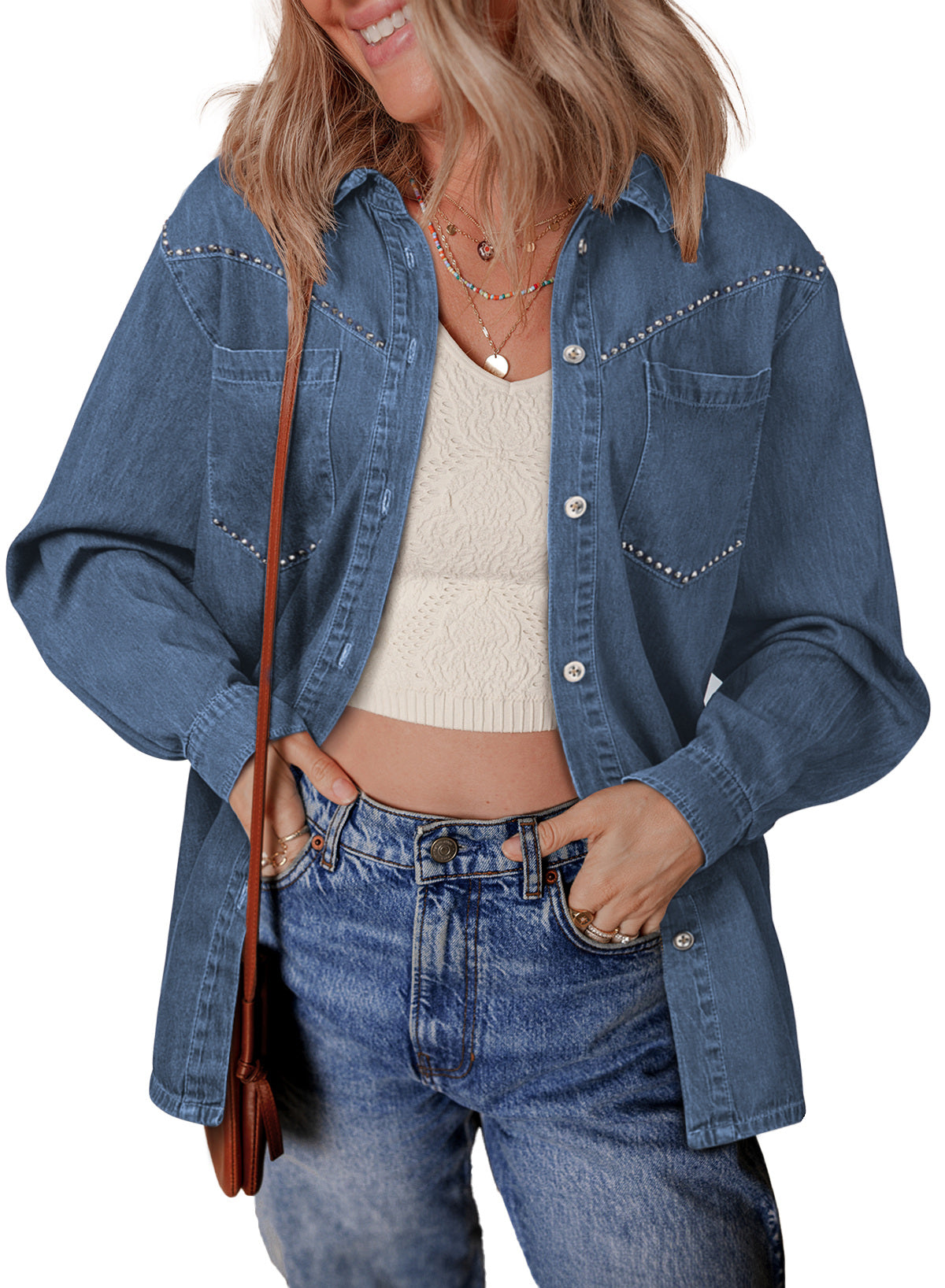 Denim jacket with diamonds