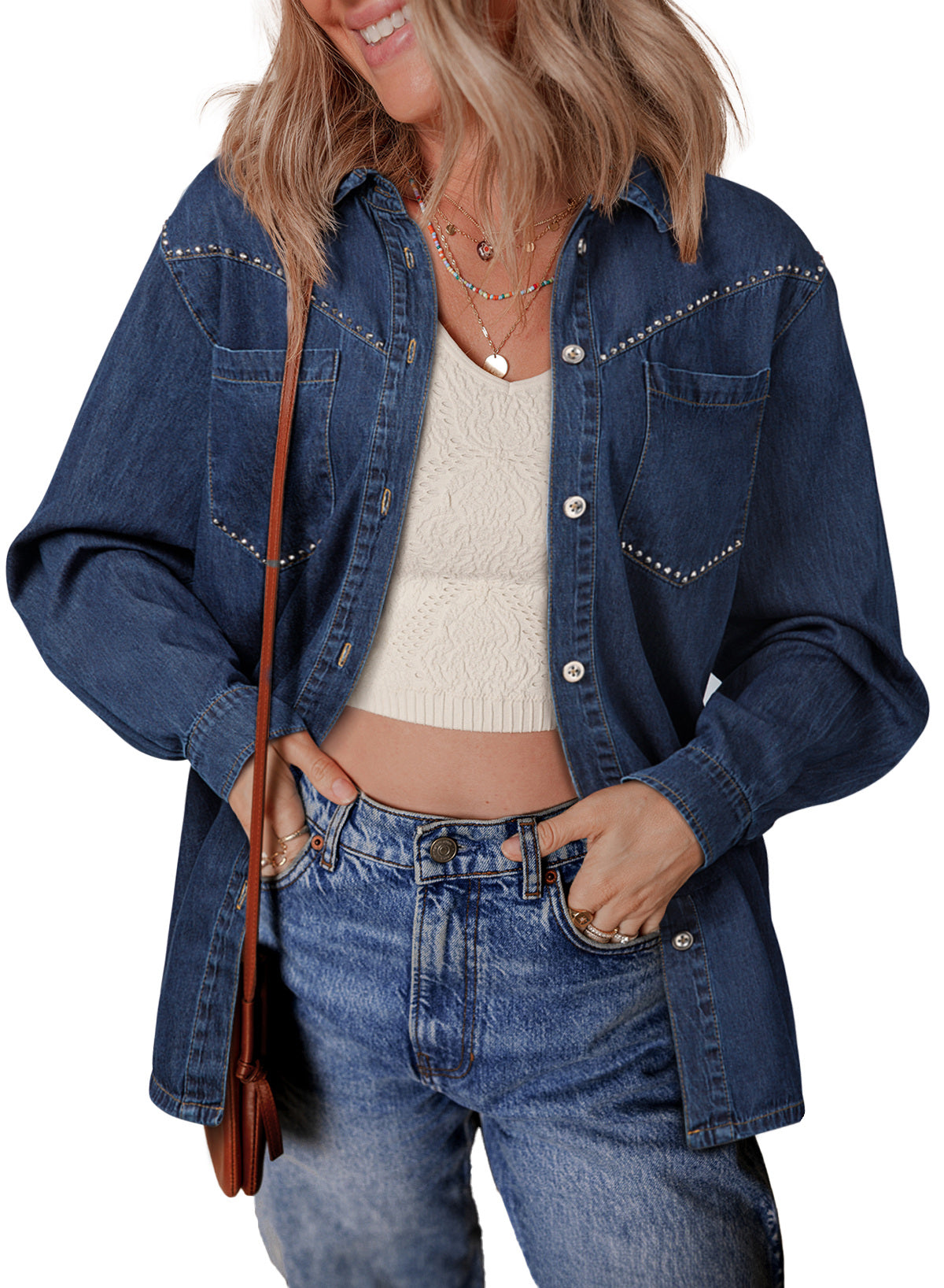 Denim jacket with diamonds