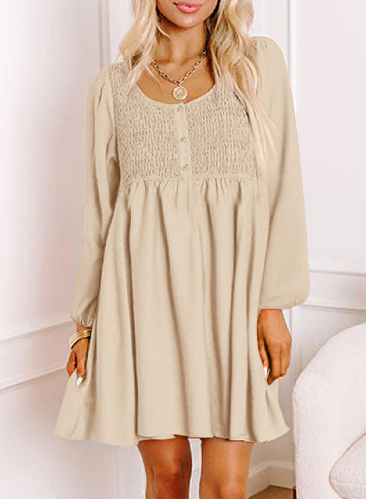 Dokotoo Fall Dresses for Women 2026 Casual Long Sleeve Mini Dress