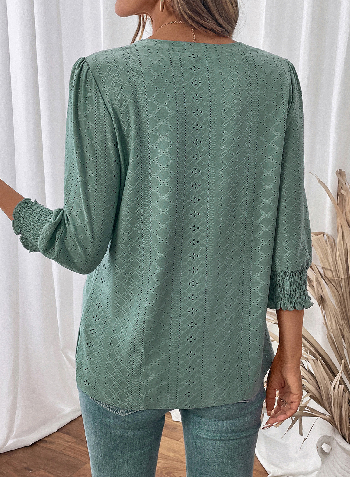 Dokotoo Womens Hollow Out Blouses 3/4 Sleeve Business Tops T-Shirts 2026