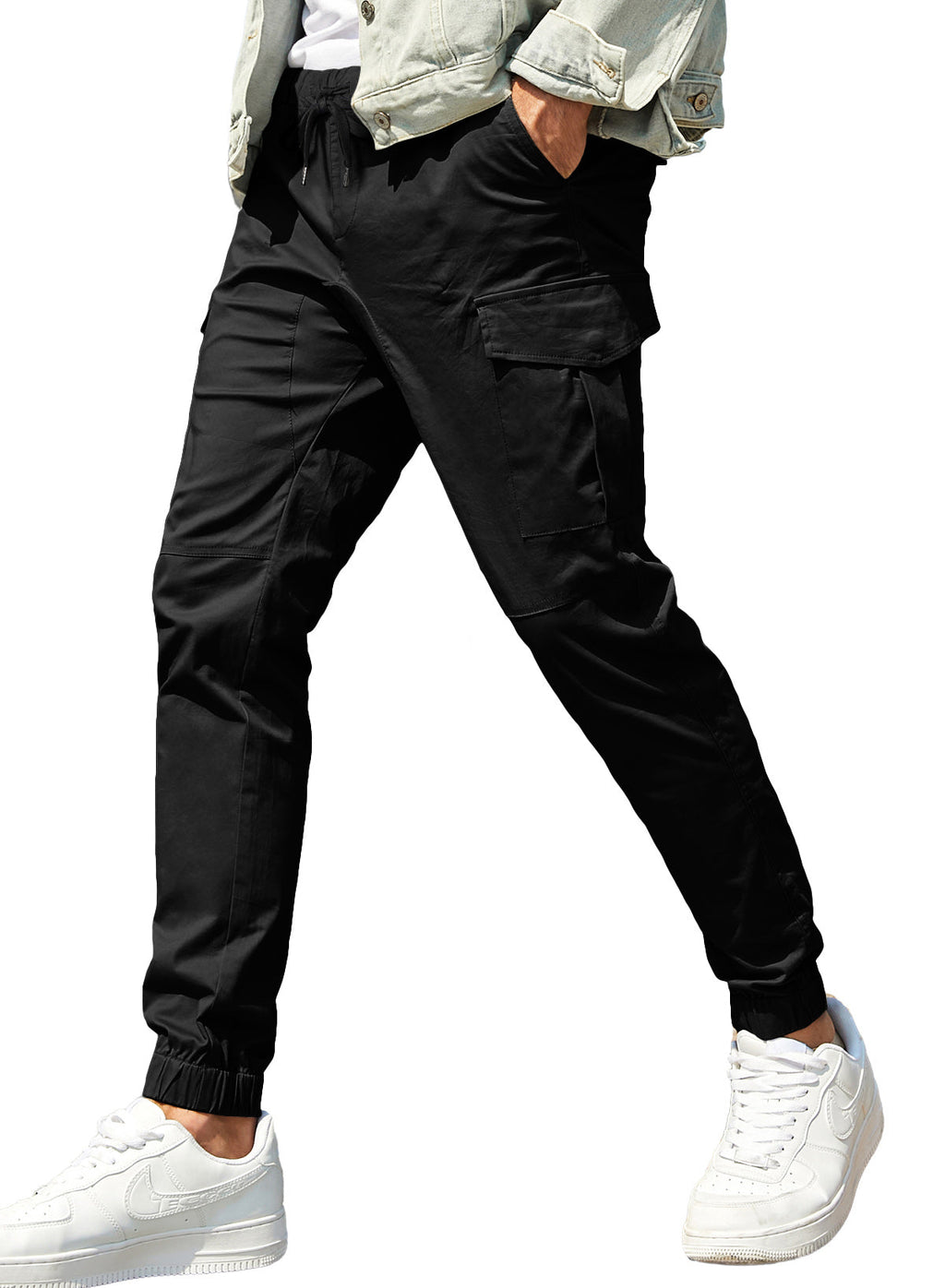 Dokotoo Men Men's Cotton Cargo Joggers Slim Fit Work Pants