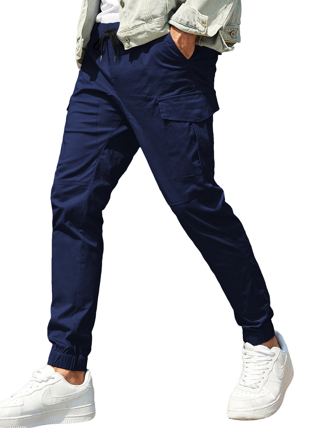 Dokotoo Men Men's Cotton Cargo Joggers Slim Fit Work Pants