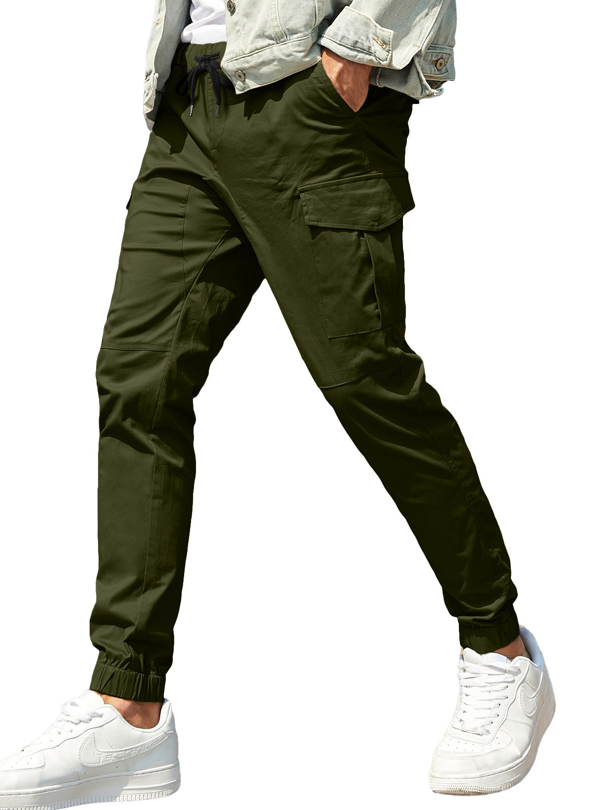 Dokotoo Men Men's Cotton Cargo Joggers Slim Fit Work Pants